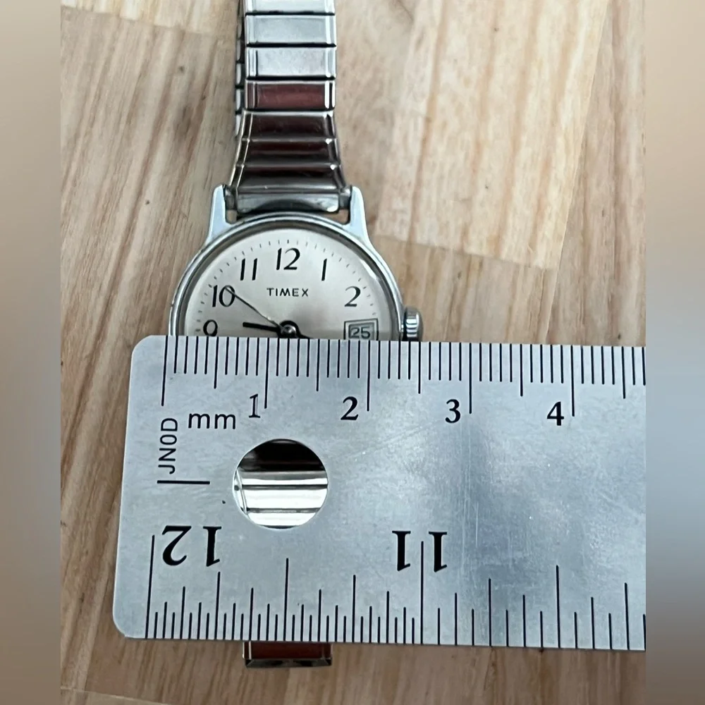 Timex Ladies Watch Vintage Mechanical Winding Stainless Dial and Stretch Band